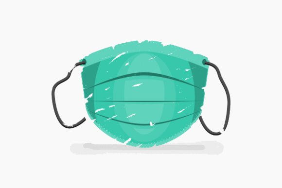 Brush Strokes Front Shaped Medical Mask