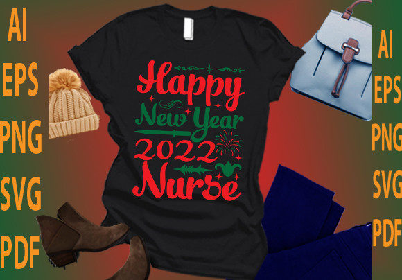 Happy New Year 2022 Nurse Embroidery Design