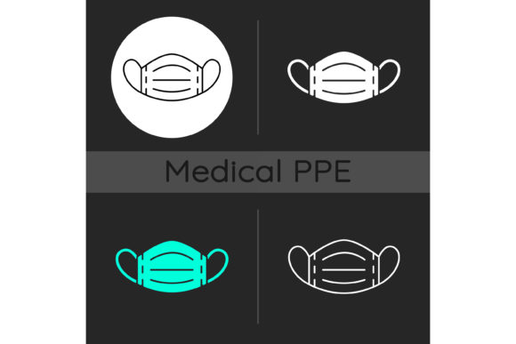 Medical Mask Dark Theme Icons Set Review