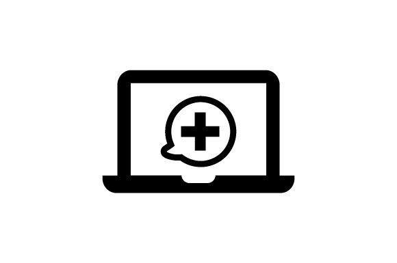 Reviewing Online Medical Care Icon for Embroidery