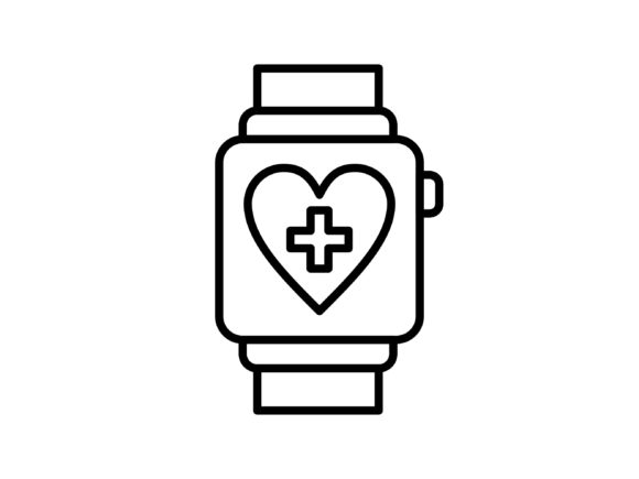 Smart Watch Medical Icon for Embroidery